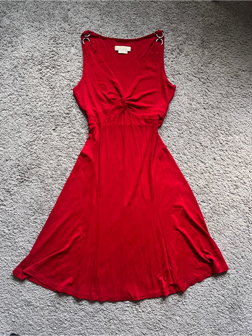 $995 NWT Michael Kors Red Scarlet Pre Fall 2007 fit & flare Midi Dress size 10